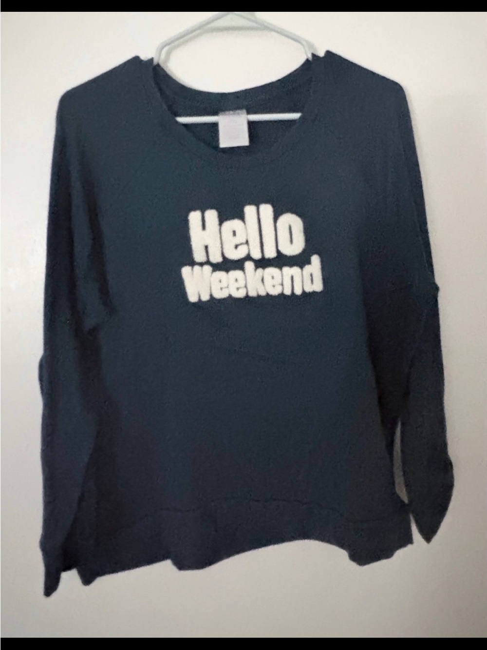 Hello Weekend Navy Women's Sweater
